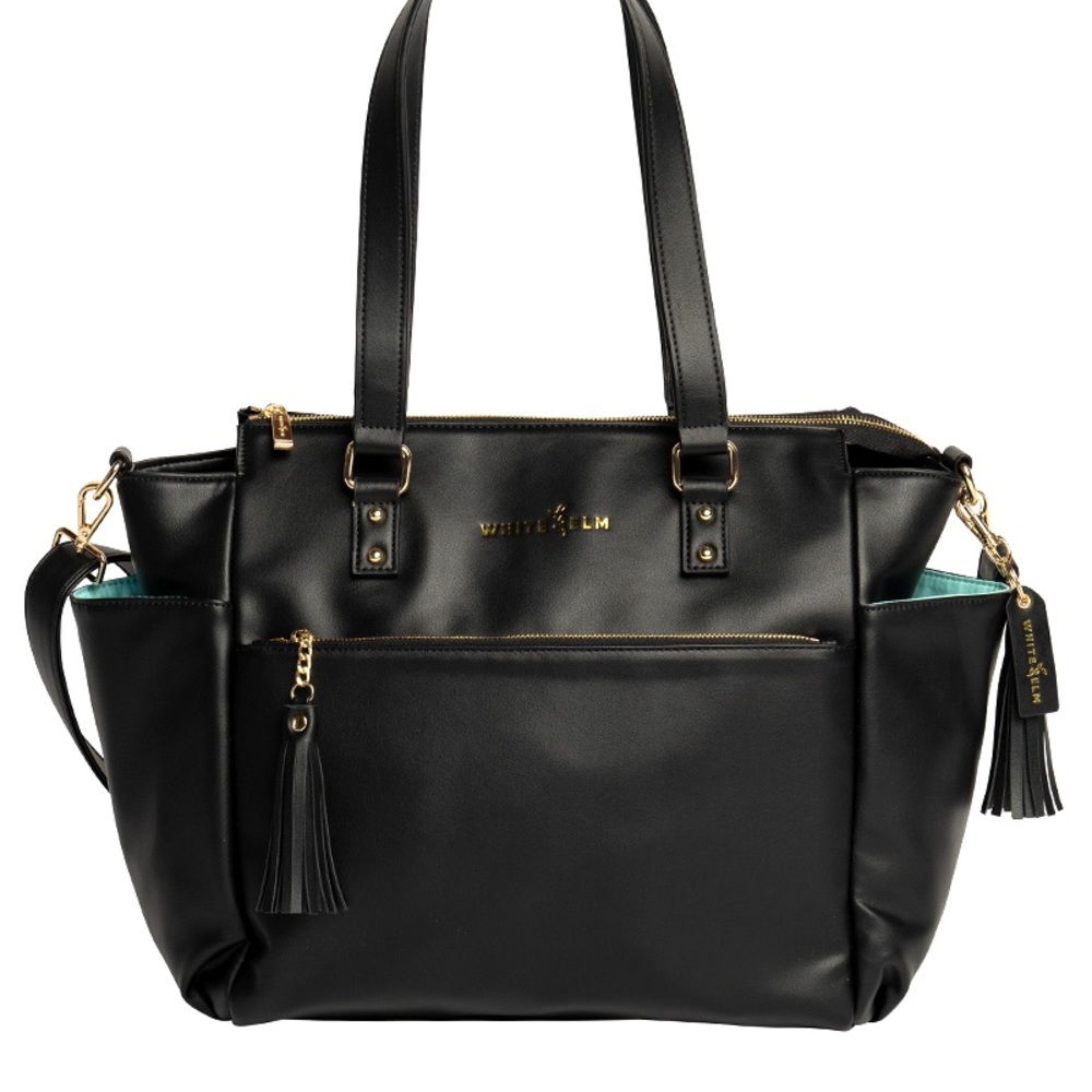 White Elm Gemini Convertible Backpack (Black with Aqua Interior)